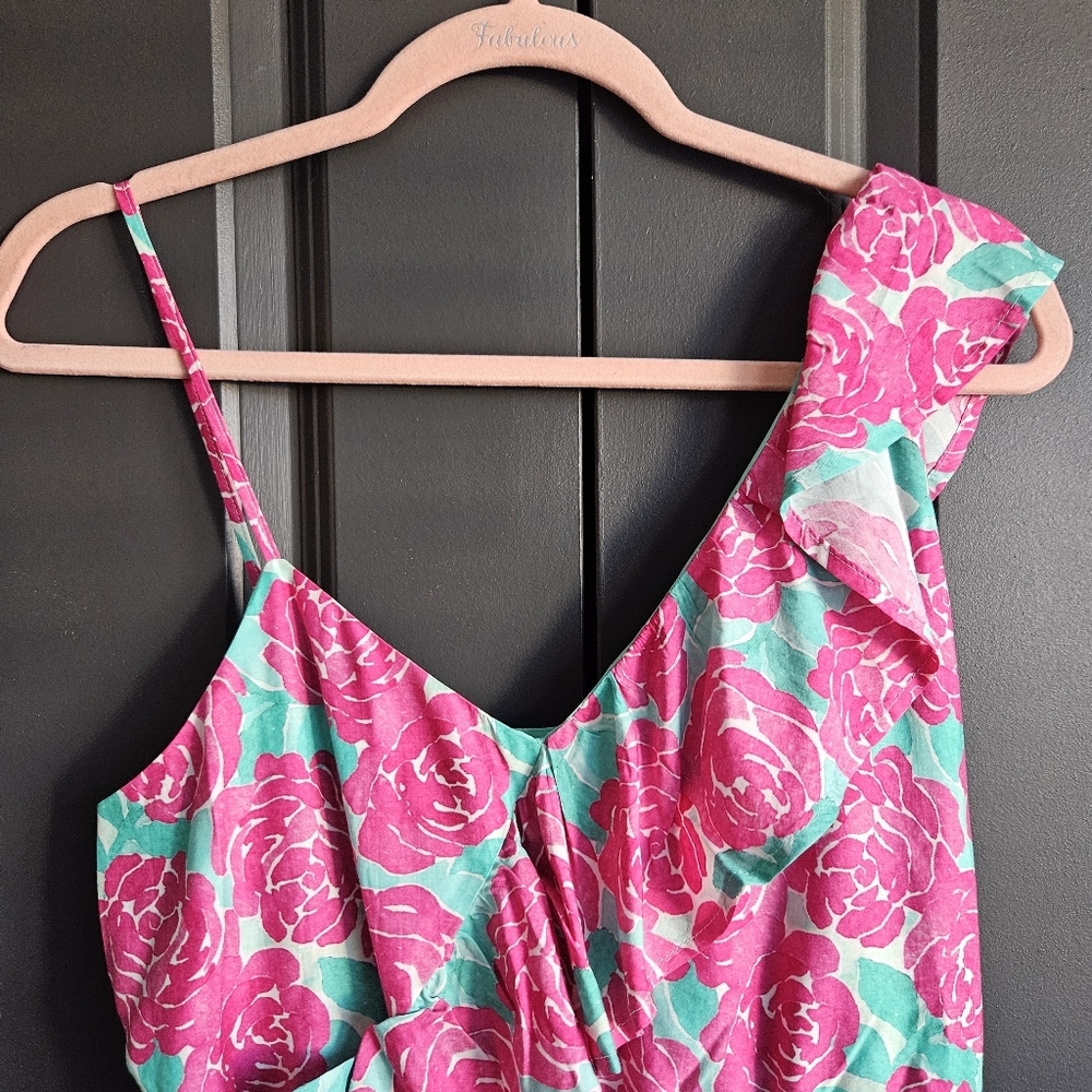 Vineyard Vines Pink Floral One-Shoulder Ruffle Dress - Picture 6 of 8